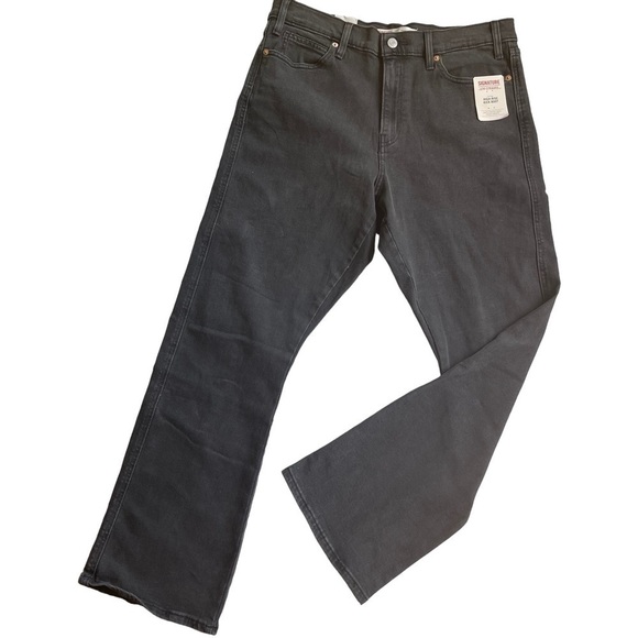 Levi Strauss Womens Size 10 Heritage High rise Kick Boot Black denim jeans NWT - Picture 1 of 9